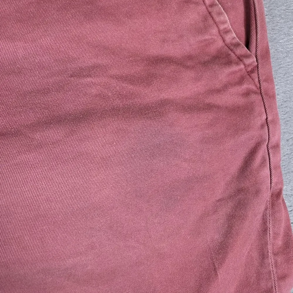 American Eagle Men's Stretch Chino Shorts Size 34 Red Burgundy Casual Cotton Fla